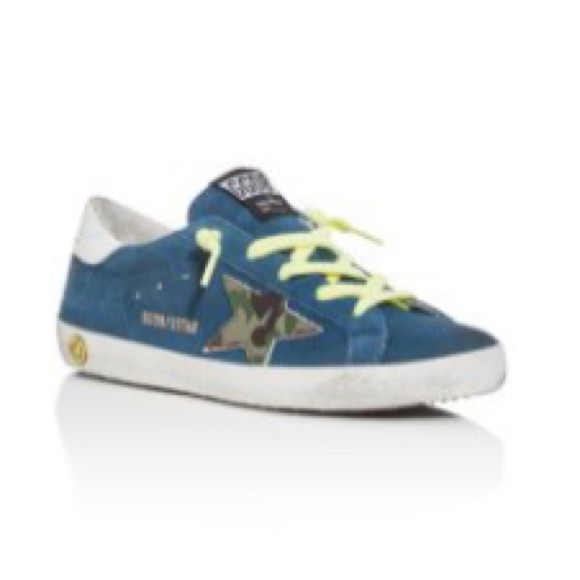 Nib Golden Goose Boys Suede Camo Sneakers 31 /13.5